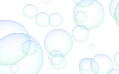 Light blue colored background with purple bubbles. Wallpaper, texture purple balloons. 3D illustration