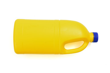 bottle of lye on white background