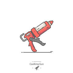 Naklejka premium Caulking Gun - Line color icon