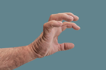 Side view of claws palm hand gesture isolated