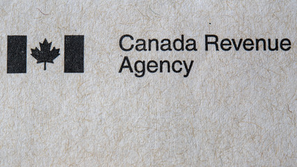 Symbol for Canada Revenue Agency on an envelope