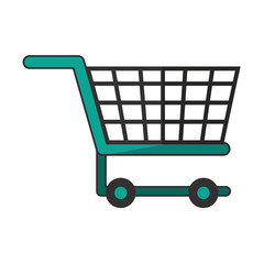 Shopping cart symbol isolated
