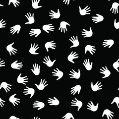 Seamless vector EPS 10 pattern with hands. Teamwork concept