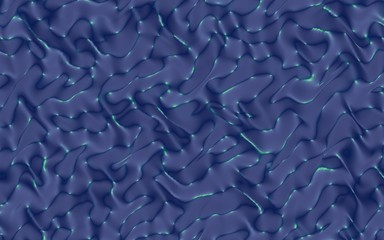 Graphic illustration - liquid pattern dark blue color. Modern abstract background. Design wallpaper. 3D illustration