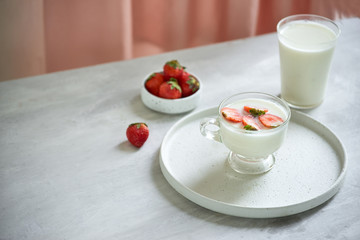 Yogurt with Fresh Organic strawberries