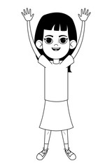 little kid avatar cartoon character black and white