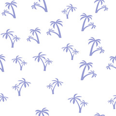 Coconut palm tree. Summer Tropical vector Seamless pattern