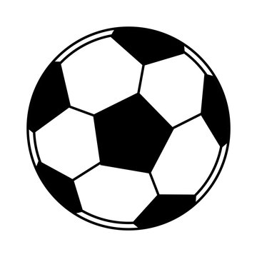 soccer balloon icon cartoon isolated black and white