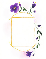 watercolor violet bloom