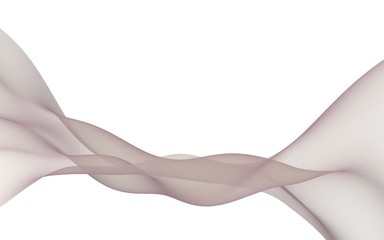 Green color scarf. Abstract green wave. Bright green ribbon on white background. Abstract green color smoke. Raster air background. 3D illustration