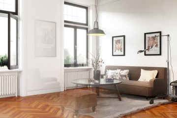 Retro Style Apartment (vision) - 3d visualization