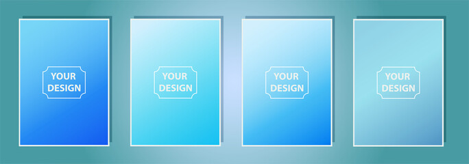 Set of A4 Vector EPS 10 illustration Gradient Background Texture. Template for design, banner, flyer, business card, poster, wallpaper, brochure, smartphone screen, mobile app