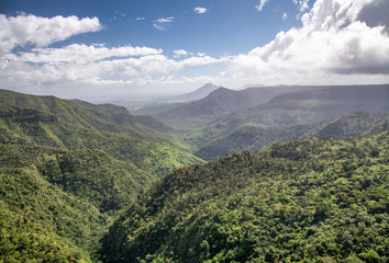 Fototapeta premium Mountains and sky of Mauritius, Africa
