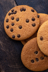 Cookies on oak dark texture