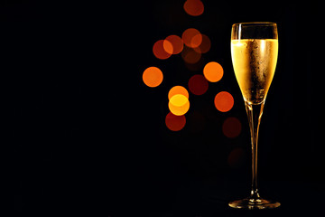 Champagne in the the glass New Year Christmas