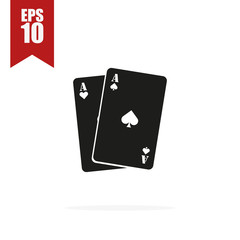 poker cards icon with shadow, vector illustration
