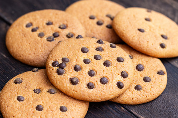 Cookies on oak dark texture
