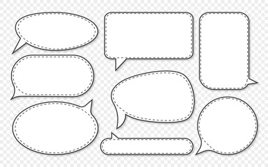 set of comic speech bubbles with shadow