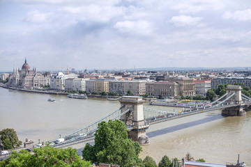 Fototapeta na wymiar Budapest. Hungary. View of the city by the river Danube