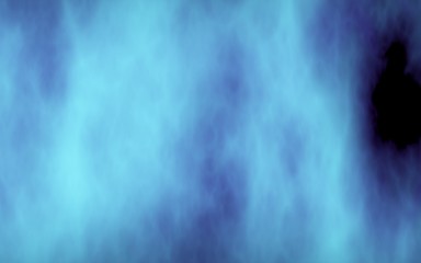 Background of abstract white color smoke isolated on blue color background. The wall of white fog. 3D illustration