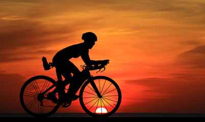 Fototapeta premium Cycling Silhouette on white background