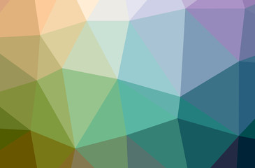 Illustration of abstract Blue, Green, Yellow And Red horizontal low poly background. Beautiful polygon design pattern.