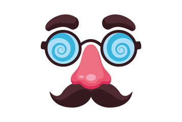 fake mustache nose and glasses mask