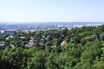 Fototapeta na wymiar cityscape. houses and trees. green City. Hungary. Budapest