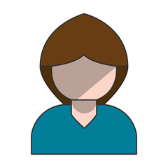 Woman profile cartoon isolated
