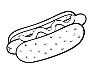 hot dog icon black and white