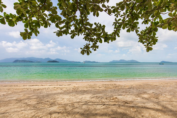 White sand and blue sky in tropical beach in  Koh Wai island, Trat province,Thailand