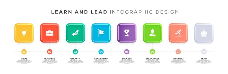 LEARN AND LEAD INFOGRAPHIC CONCEPT