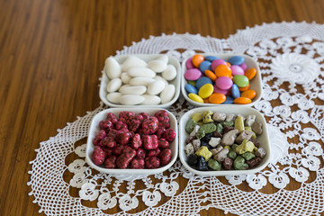 the colorful feast sugar in the plate for celebrate the victim feast of the elders on the religious holidays.