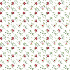 Watercolor forest seamless pattern.