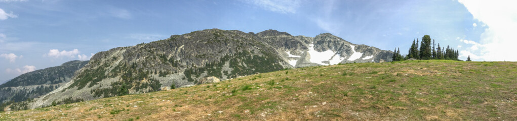 Fototapeta na wymiar Panoramic view of beautiful Whistler mountains in summer season