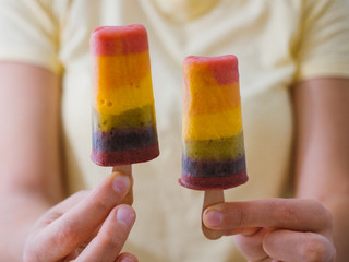 Two Rainbow popsicle