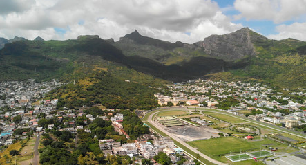 Fototapeta na wymiar Aerial view of Port Louis in Mauritus