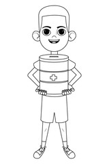 little kid avatar cartoon character black and white