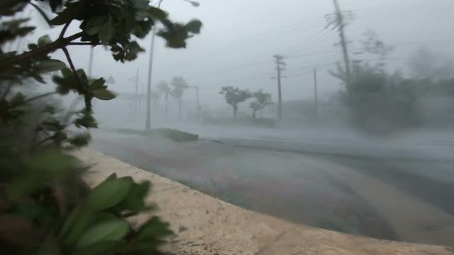 Powerful Wind And Rain In Hurricane Eye Wall Lashes Camera - Maria
