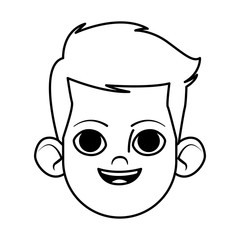Obraz na płótnie Canvas little kid avatar profile picture black and white