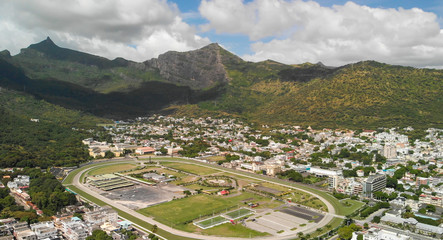 Aerial view of Port Louis in Mauritus