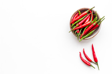 hot chilli pepper pattern on white background top view mock up