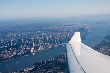 aerial view from plane new york city
