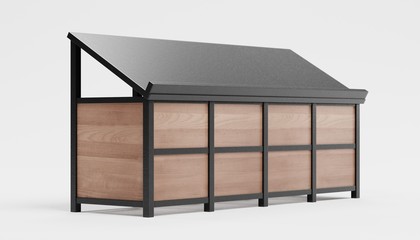 Realistic 3D Render of Fruit Stand