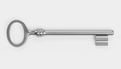 Realistic 3D Render of Classic Old Key