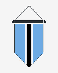 Flag of Botswana. Vector Sign and Icon. Vertical Pennant. Vector Isolated