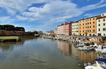 Obraz na płótnie Canvas City of Livorno in september. Tuscany, Italy