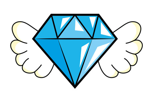 diamons with wings vector illustration