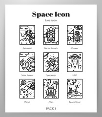 Space frame icons Line pack