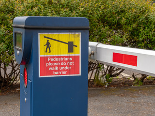 Sign warning pedestrians not to walk underneath